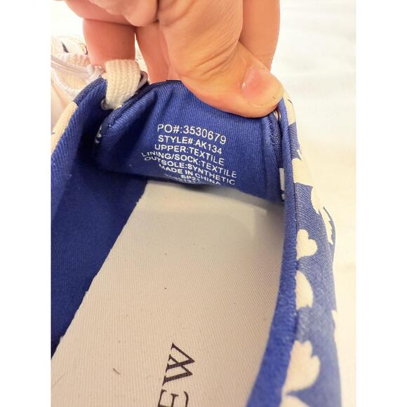 NWT J. Crew Blue Floral Canvas Lace Up Casual Sneakers Shoes Size 9 - Picture 7 of 10